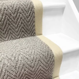 Beige-Herringbone-Stair-Carpet-Runner-Close